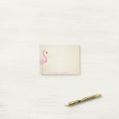 Stijlvol, roze flamingo post-it® notes (Op bureau)