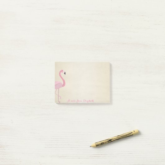 Stijlvol, roze flamingo post-it® notes (Op bureau)