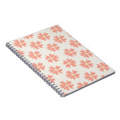 Stijlvol roze Floral Pattern Off-White Notitieboek (Rechterzijde)