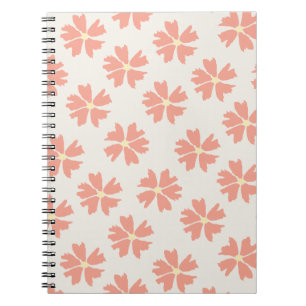 Stijlvol roze Floral Pattern Off-White Notitieboek