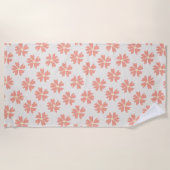 Stijlvol roze Floral Pattern Off-White Strandlaken (Voorkant)