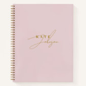 Stijlvol roze goud handtekening script Monogram Notitieboek (Voorkant)