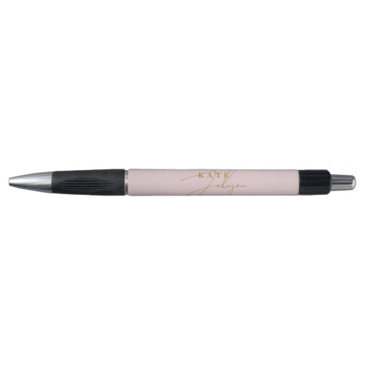 Stijlvol roze goud handtekening script Monogram Pen (Voorkant)