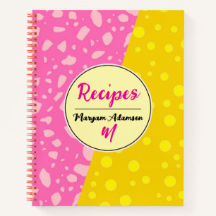 Stijlvol roze & gouden receptenboek. Modern koken Notitieboek