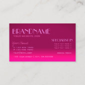 Stijlvol roze gradiënt spiegellettertype Klassiek Visitekaartje (Achterkant)