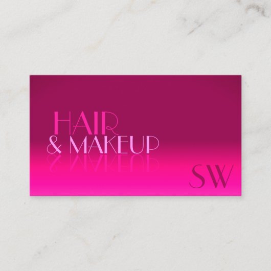 Stijlvol roze gradiënt spiegellettertype Klassiek  Visitekaartje (Voorkant)