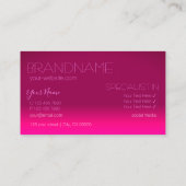 Stijlvol roze gradiënt spiegellettertype Klassiek  Visitekaartje (Achterkant)
