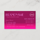 Stijlvol roze gradiënt spiegellettertype Klassieke Visitekaartje (Achterkant)