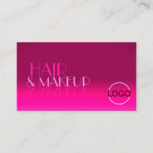 Stijlvol roze gradiënt spiegellettertype Klassieke Visitekaartje (Voorkant)
