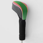 Stijlvol Roze Groen Monogram Preppy Golfheadcover (Schuin)