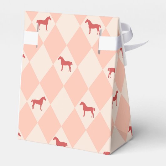 Stijlvol roze Harleqiun Horse Pattern Bedankdoosjes (Achterkant)