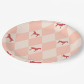 Stijlvol roze Harleqiun Horse Pattern Papieren Bordje (Gekanteld)