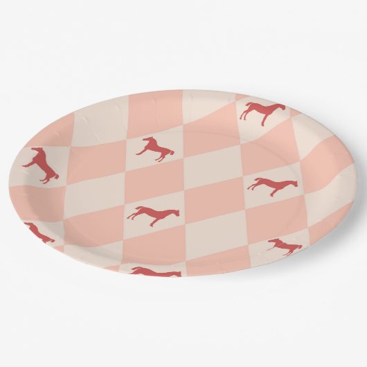 Stijlvol roze Harleqiun Horse Pattern Papieren Bordje (Gekanteld)
