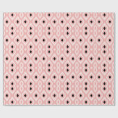 Stijlvol Roze Ivory Diamond Ikat Patroon Cadeaupapier (Vlak)