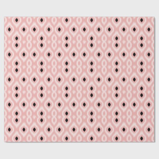 Stijlvol Roze Ivory Diamond Ikat Patroon Cadeaupapier (Vlak)