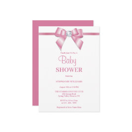 Stijlvol roze Jewel Bow Baby shower Kaart
