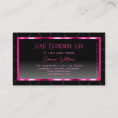 Stijlvol roze Lijst zwarte gradiënt Glamoureus mod Visitekaartje (Achterkant)