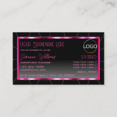 Stijlvol roze Lijst zwarte gradiënt met Logo Visitekaartje (Achterkant)