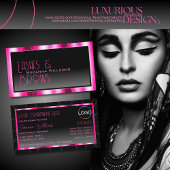 Stijlvol roze Lijst zwarte gradiënt met Logo Visitekaartje