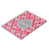 Stijlvol roze Marokkaans patroonmonogram Notitieboek (Linkerzijde)