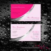 Stijlvol roze met decoratief zilver decor Modern Visitekaartje