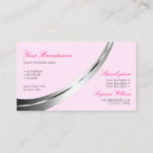 Stijlvol roze met decoratief zilver decor Modern Visitekaartje (Achterkant)