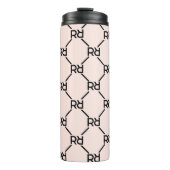 Stijlvol Roze Modern Girly Monogram Initiaal Luxe Thermosbeker (Voorkant)
