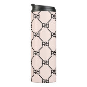 Stijlvol Roze Modern Girly Monogram Initiaal Luxe Thermosbeker (Geroteerd rechts)