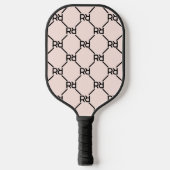 Stijlvol Roze Modern Girly Monogram Initiaal Patro Pickleball Paddle (Voorkant)
