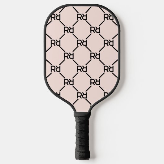 Stijlvol Roze Modern Girly Monogram Initiaal Patro Pickleball Paddle (Voorkant)