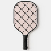 Stijlvol Roze Modern Girly Monogram Initiaal Patro Pickleball Paddle (Achterkant)