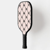 Stijlvol Roze Modern Girly Monogram Initiaal Patro Pickleball Paddle (Links)
