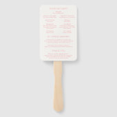 Stijlvol roze modern huwelijksprogramma handwaaier (Achterkant)