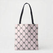 Stijlvol Roze Modern Script Girly Monogram Initiaa Tote Bag (Voorkant)