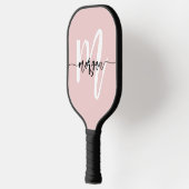 Stijlvol Roze Modern Script Girly Monogram Naam Pickleball Paddle (Links)