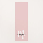 Stijlvol Roze Modern Script Girly Monogram Naam Yogamat (Voorkant)