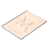 Stijlvol roze monogram aangepaste tekst Feminine R Notitieboek (Linkerzijde)