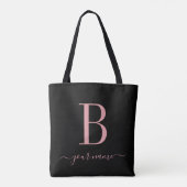 Stijlvol roze monogram eenvoudig, modern minimalis tote bag (Achterkant)
