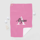 Stijlvol roze monogram handdoek (Insitu)