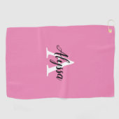 Stijlvol roze monogram handdoek (Horizontaal)