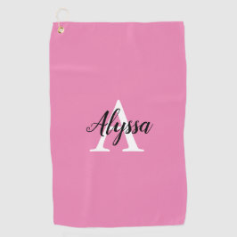 Stijlvol roze monogram handdoek