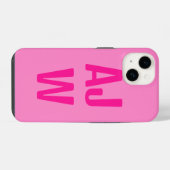 Stijlvol roze monogram iPhone hoesje (Achterkant horizontaal)