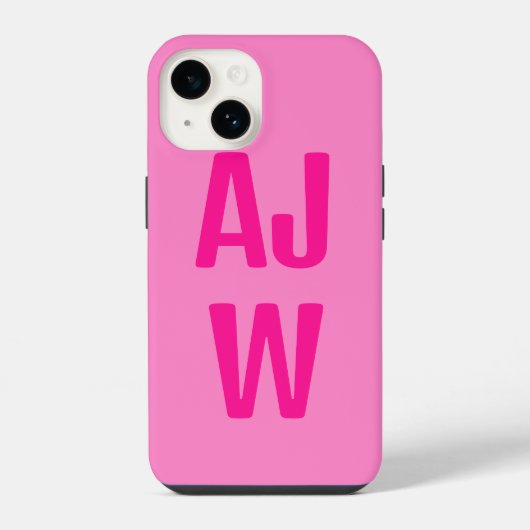 Stijlvol roze monogram iPhone hoesje (Achterkant)