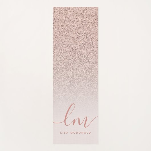Stijlvol roze ombre chic gepersonaliseerd yogamat (Voorkant)