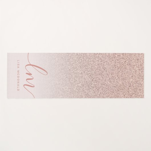 Stijlvol roze ombre chic gepersonaliseerd yogamat (Voorkant (horizontaal))