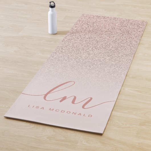 Stijlvol roze ombre chic gepersonaliseerd yogamat (In situ)