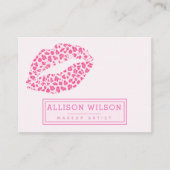 Stijlvol roze op roze luipaard afdrukken | Makeup  Visitekaartje (Voorkant)