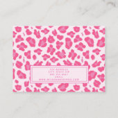 Stijlvol roze op roze luipaard afdrukken | Makeup  Visitekaartje (Achterkant)