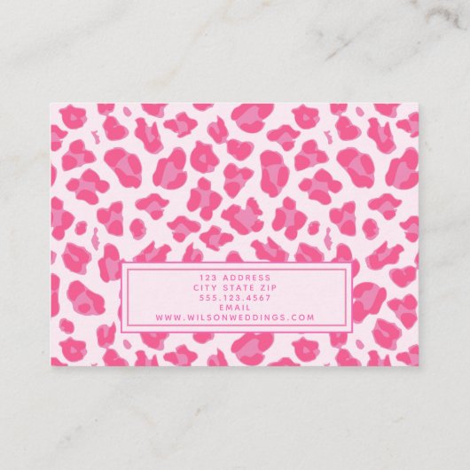 Stijlvol roze op roze luipaard afdrukken | Makeup  Visitekaartje (Achterkant)