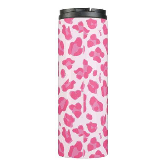Stijlvol roze op roze luipaard afdrukken | Monogra Thermosbeker (Achterkant)